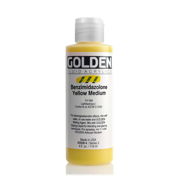 Golden Artist Colors Fluid Benzimidazalone Yellow Medium 4oz