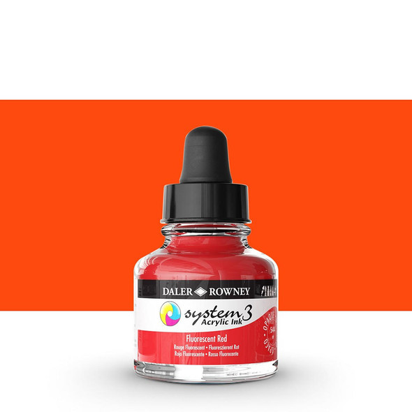 DIXON TICONDEROGA CO System 3 Acrylic Ink 29.5mL Fluorescent Red