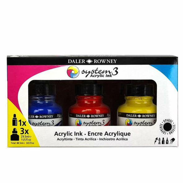 DIXON TICONDEROGA CO System 3 Starter Acrylic Ink Set 3X29.5mL