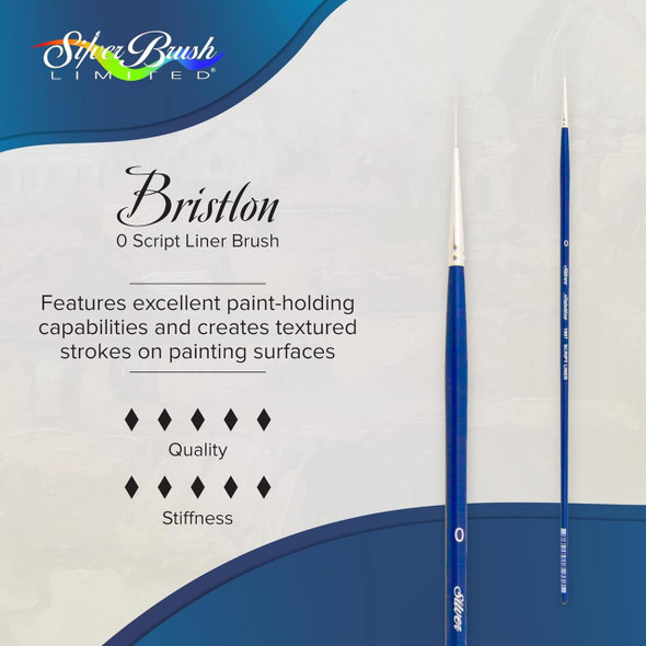 Silver Brush Bristlon White Synthetic Long Handle Script Liner 0 