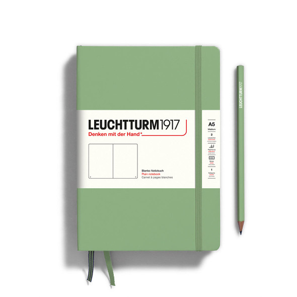 Leuchtturm 1917 Hardcover Notebook Sage, Master Slim (A4+), 123 p., plain