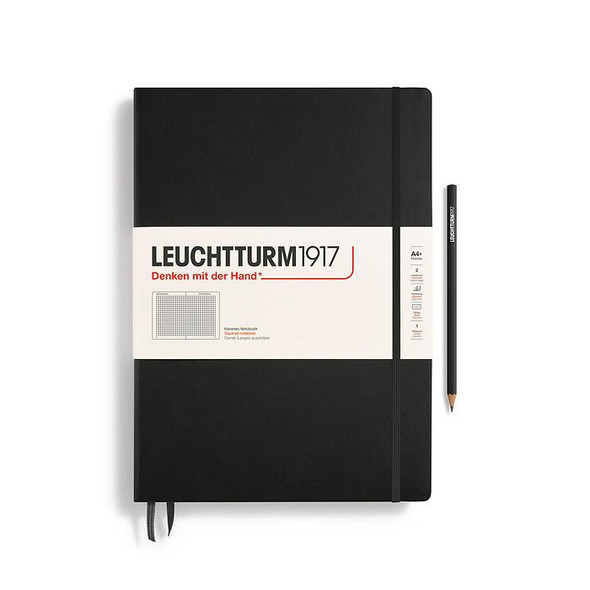 Leuchtturm 1917 Leuchtturm Hardcover Notebook, Black, Master Classic (A4+), 235p., squared