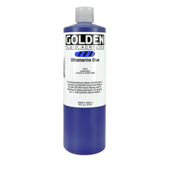 Golden Fluid Acrylic, 16oz., Ultramarine Blue