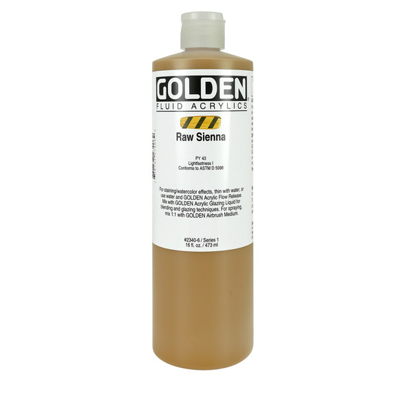 Golden Fluid Acrylic, 16oz., Raw Sienna
