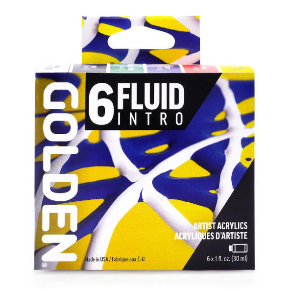Golden Artist Colors Golden Fluid Acrylic Set, 6-Color Fluid Intro Set