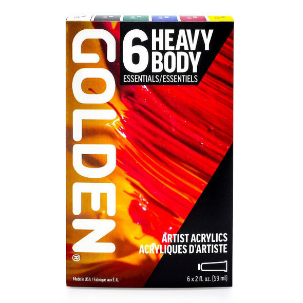 Golden Artist Colors Golden Heavy Body Acrylic Essentials Set - 6x2oz