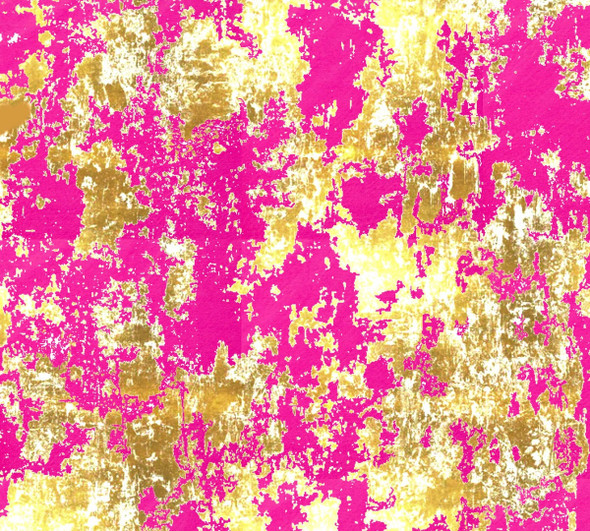 Shizen Design Decorative Paper, "Paint Job" Gold & Hot Pink 20"x30" 