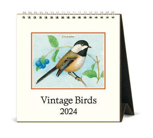 CAVALLINI PAPERS & CO., INC. 2024 Cavallini Desk Calendar - Vintage Birds 