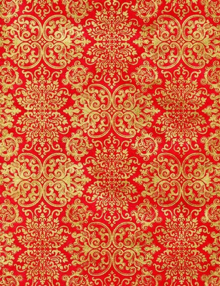 Lamali Mandchou Lokta - 20x30 - Gold on Red 