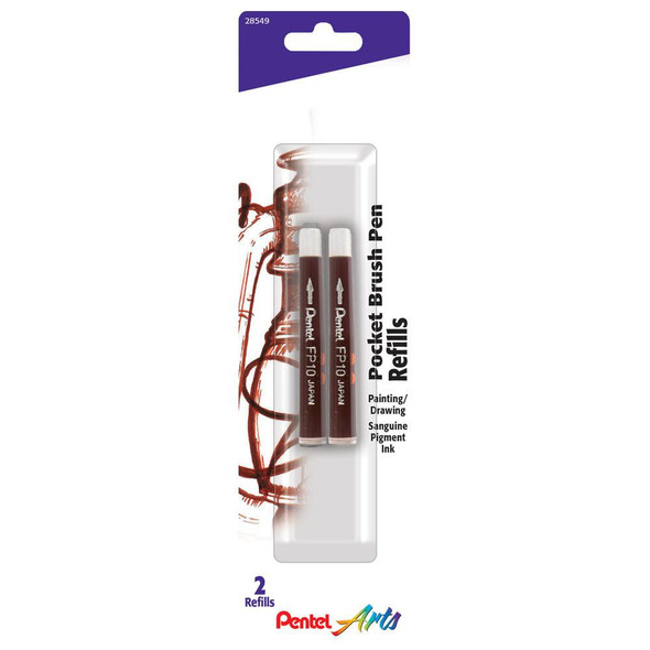  Pentel Pocket Brush Pen Refills - 2/Pkg. Sanguine 