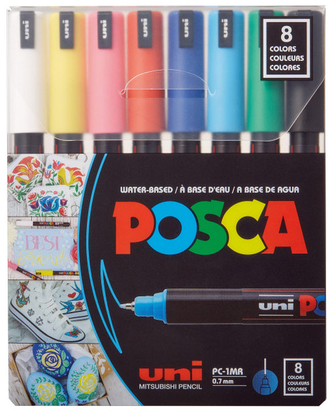 posca POSCA 8-Color Paint Pen Set, PC-1MR, Extra-Fine