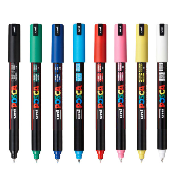 posca POSCA 8-Color Paint Pen Set, PC-1MR, Extra-Fine