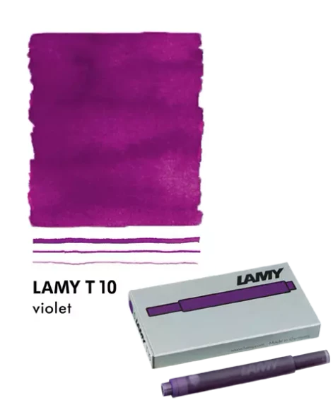 LAMY T10 Fountain Pen Ink Cartridge, Violet (5pk)