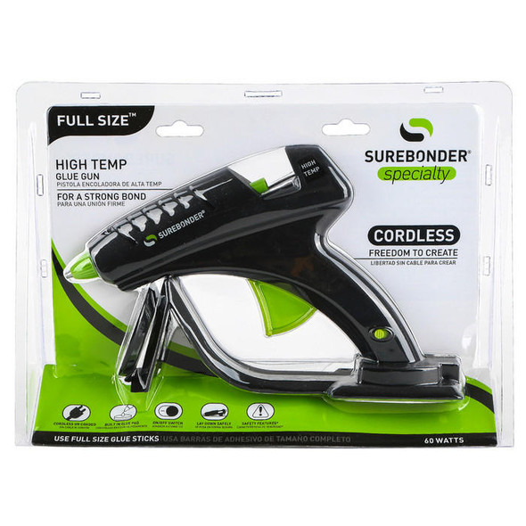  SureBonder Specialty Cordless Glue Gun, High-Temperature, Full Size, 60 Watts, 