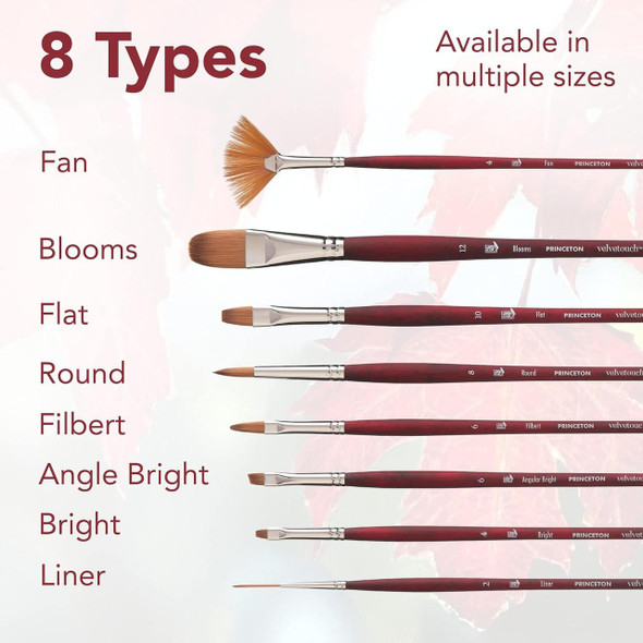 Princeton Artist Brush Company Princeton Brush Velvetouch, Series 3900, Long Handle Brushes, Liner 2 