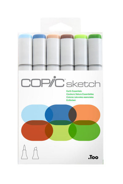 Copic Sketch Marker 6 Color Set - Earth Essentials