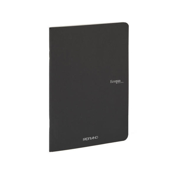  Fabriano EcoQua Notebook, Large, Staple-Bound 40 Sheets Black 