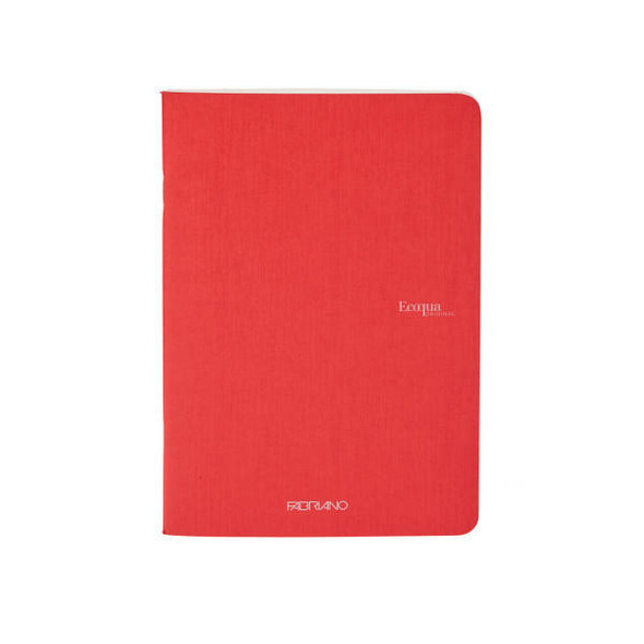 Fabriano EcoQua Notebook, Large, Staple-Bound 40 Sheets Red
