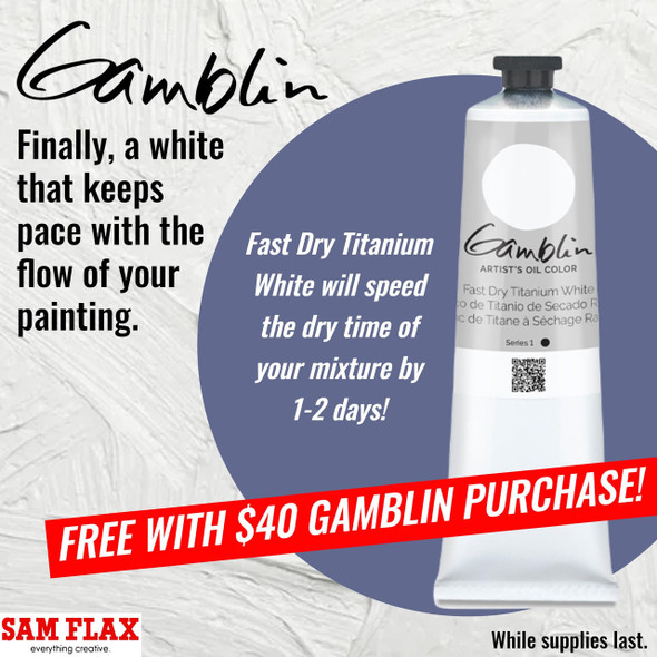 Gamblin Artist's Colors Fast Dry Titanium White, 37ml, Free with $40 Gamblin Purchase, While Supplies Last 