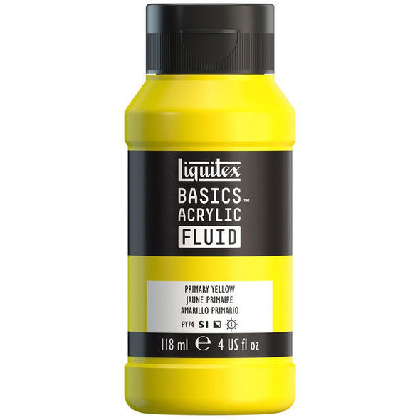  Liquitex - Basics Acrylic Fluid - 118ml Bottle - Primary Yellow 