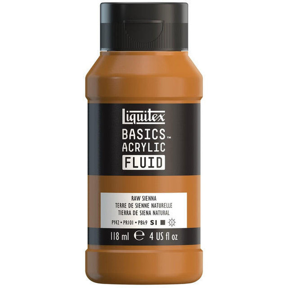 Liquitex - Basics Acrylic Fluid - 118ml Bottle - Raw Sienna