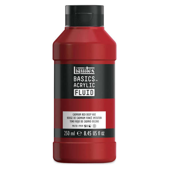COLART AMERICAS, INC. Liquitex - Basics Acrylic Fluid - 250ml Bottle -  Cadmium Red Deep Hue 
