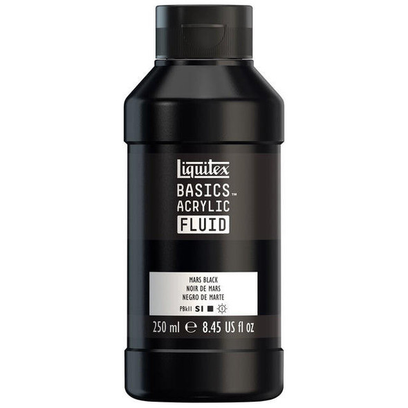  Liquitex - Basics Acrylic Fluid - 250ml Bottle -  Mars Black 