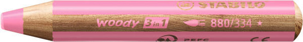  Stabilo, Woody 3-in-1 (Colored Pencil, Wax Crayon, & Watercolor), Pink 