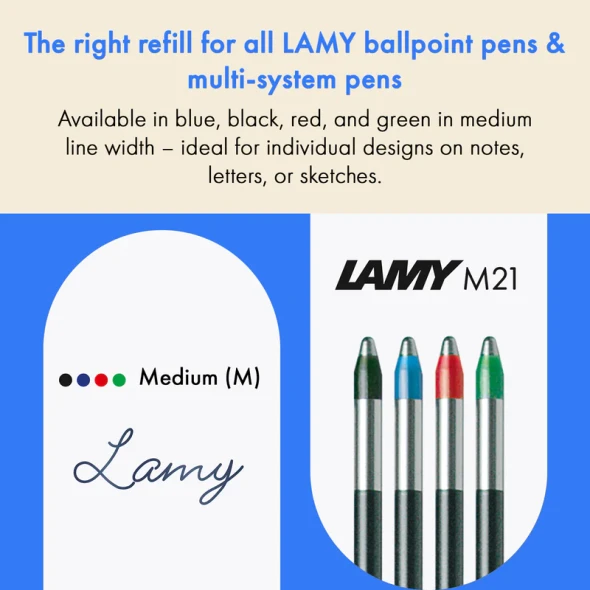Lamy M21 Ballpoint Pen Refill, Black, Medium