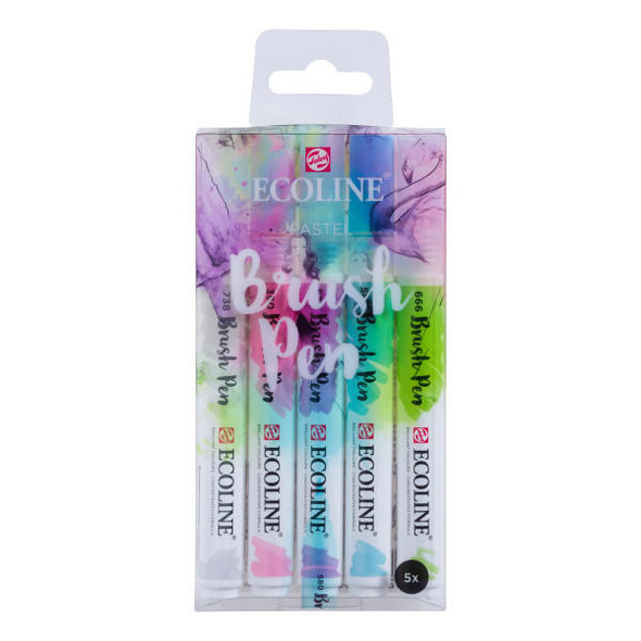 Royal Talens Ecoline Brush Pen Set - Pastel Colors, 5pk 