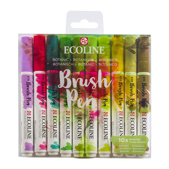 Royal Talens Ecoline Brush Pen Set - Botanical Colors, 10pk 