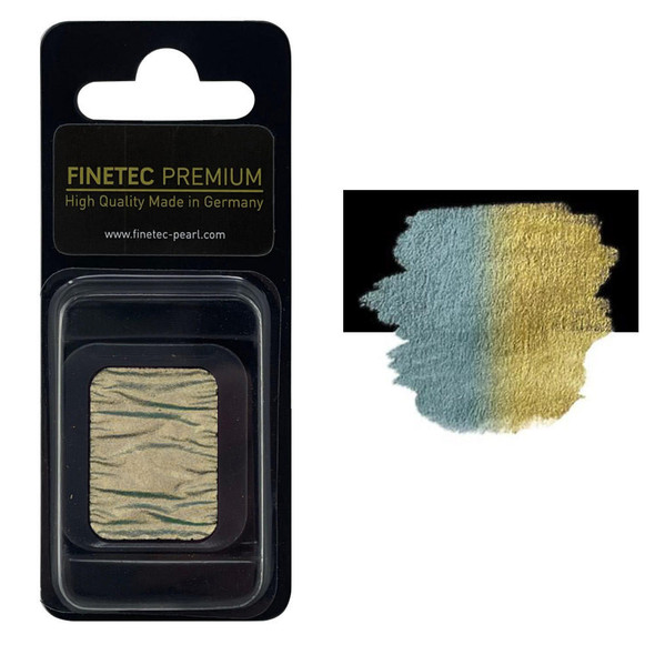 Royal Talens Finetec Premium Pearlescent Watercolor Pan  Blue Gold 