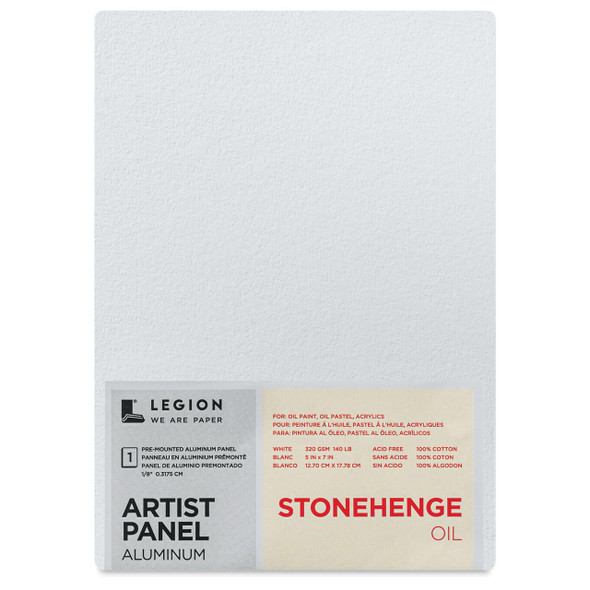 Legion Paper Corp Stonehenge Oil Primed White Aluminum Artist Panels, 5"x7" 