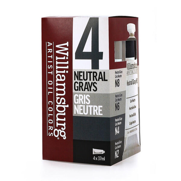 Williamsburg Handmade Oil Colors Williamsburg Artist Oil Colors, Neutral Gray Set, 37ml, 4-Colors