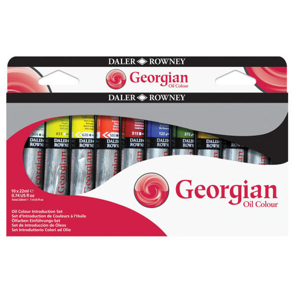  Daler-Rowney Georgian Oil Color Introduction Set, 22ml, 10 Colors 