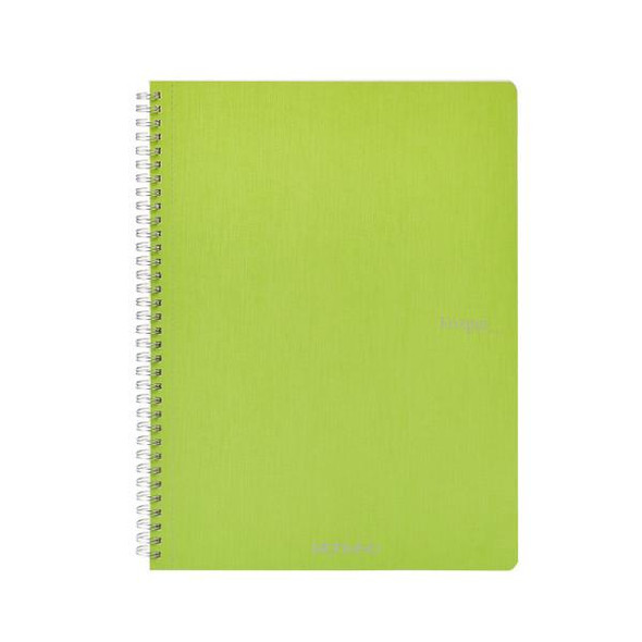 Fabriano EcoQua Spiral-Bound Notebook, 8.27" x 11.69", A4, Blank, 70 Sheets, Lime