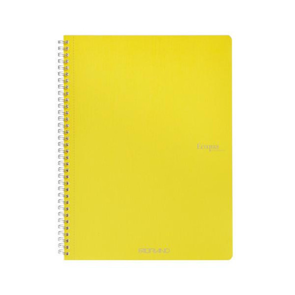 Fabriano EcoQua Spiral-Bound Notebook, 8.27" x 11.69", A4, Blank, 70 Sheets, Yellow