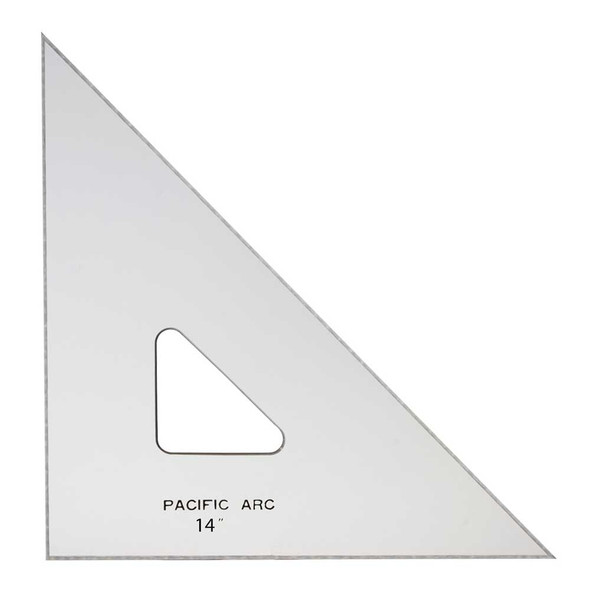 Pacific Arc Acrylic Triangle with Inking Edge, 45/90, 14"