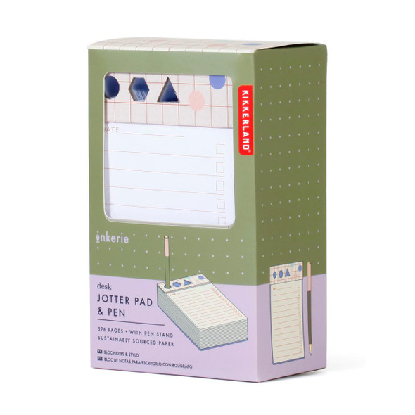 Kikkerland Design Inc Inkerie Desk Jotter Pad & Pen 