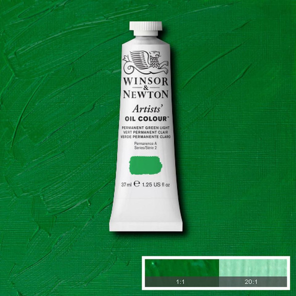 Winsor & Newton Artists' Oil Colors, 37ml, Permanent Green Light
