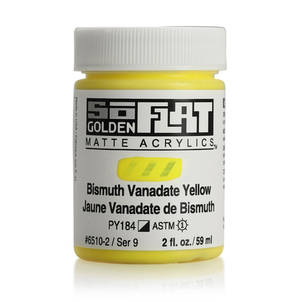 Golden SoFlat Matte Acrylic, Bismuth Vandate Yellow, 2oz Jar