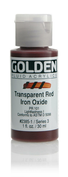 Golden Artist Colors Fluid Transparent Red Iron Oxide 1oz