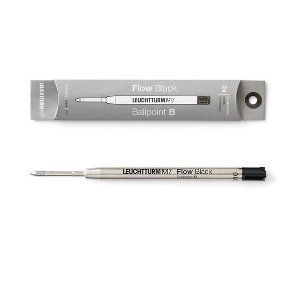 Leuchtturm 1917 Leuchtturm Drehgriffel Nr. 1 Ballpoint Pen Refill, 2pk, Bold Line, Black