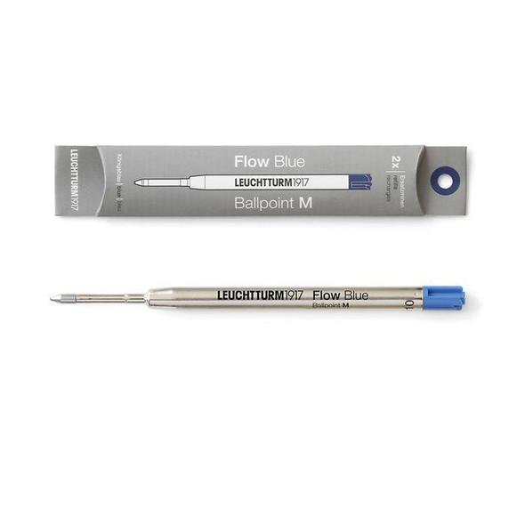 Leuchtturm 1917 Leuchtturm Drehgriffel Nr. 1 Ballpoint Pen Refill, 2pk, Medium Line, Royal Blue
