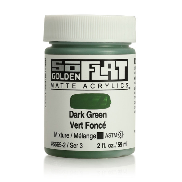 Golden SoFlat Matte Acrylic, Dark Green2, 2oz Jar