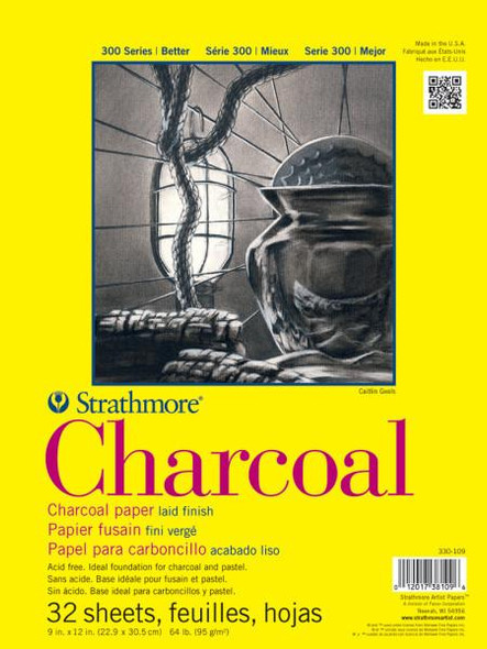 Strathmore Artist Papers, 300 Series Charcoal Pad, 9" x 12"