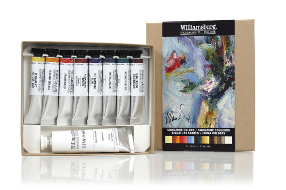 Williamsburg Handmade Oil Colors Williamsburg Handmade Oils Introductory Set, 8 Signature Colors & 1 White 37ml Tube