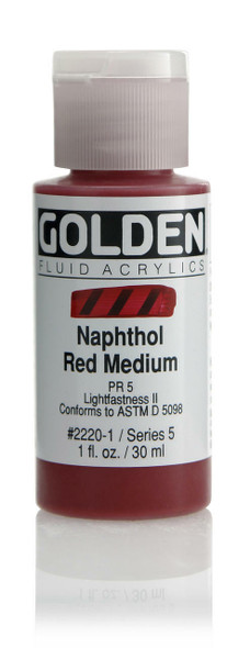 Golden Artist Colors Fluid Napthol Red Medium 1oz