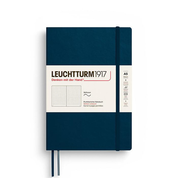 Leuchtturm 1917 Leuchtturm Softcover Notebook, Deep Sea, Medium (A5), 123p., dotted