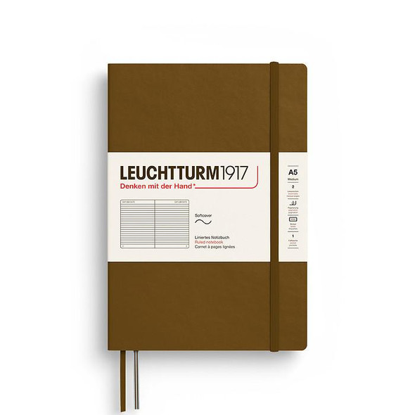 Leuchtturm 1917 Leuchtturm Softcover Notebook, Spice Brown, Medium (A5), 123p., ruled